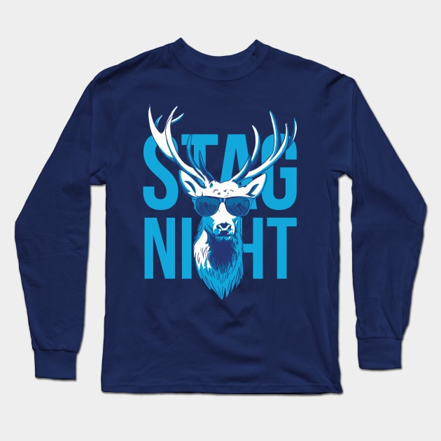 Stag Night Bachelor Party Groomsmen Design Long Sleeve T-Shirt by polliadesign